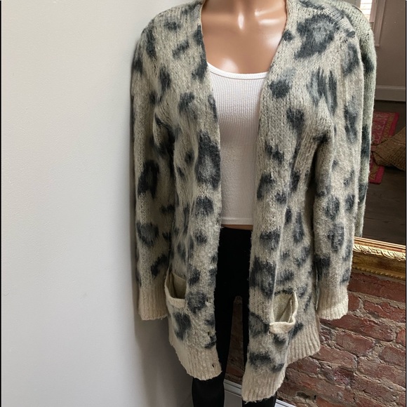 Free People Sweaters - FREE PEOPLE | fuzzy leopard cardigan | M